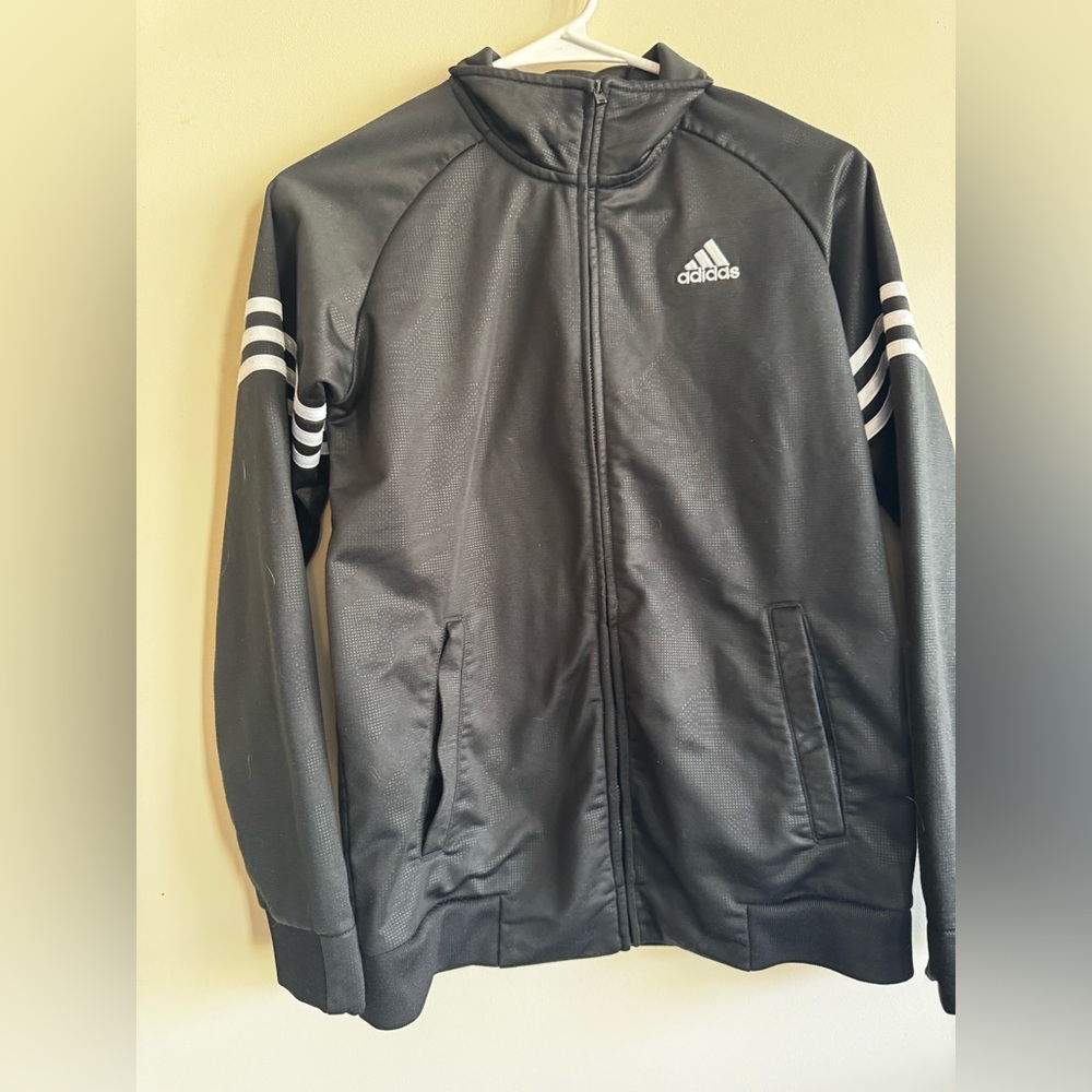 Adidas zipper jacket lightweight Black Size L 14/16